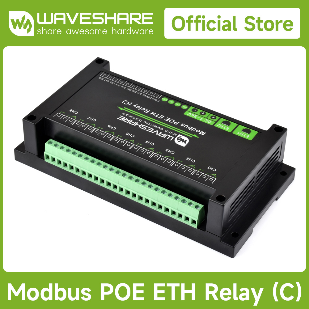 Power Over Ethernet - 8-канальный релейный модуль Waveshare с двумя